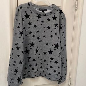 Gray puff sleeve sweatshirt with stars